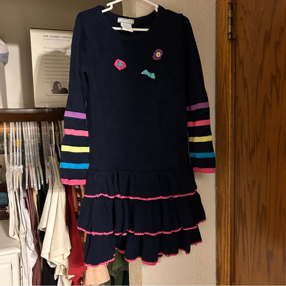 Girls Navy Blue Sweater Dress